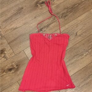 Hollister Pink Embellished Tank Top